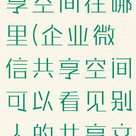 企业微信共享空间在哪里(企业微信共享空间可以看见别人的共享文件夹吗)