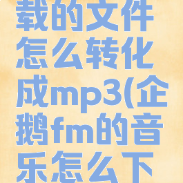 企鹅fm下载的文件怎么转化成mp3(企鹅fm的音乐怎么下载到本地)