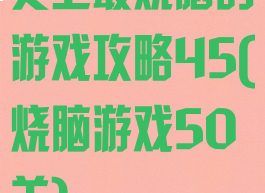 史上最烧脑的游戏攻略45(烧脑游戏50关)