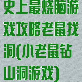 史上最烧脑游戏攻略老鼠找洞(小老鼠钻山洞游戏)