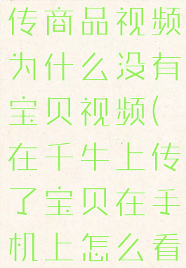 千牛怎么上传商品视频为什么没有宝贝视频(在千牛上传了宝贝在手机上怎么看不到)