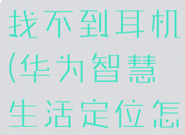 华为智慧生活定位怎么找不到耳机(华为智慧生活定位怎么找不到耳机设备)