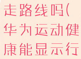 华为运动健康能显示行走路线吗(华为运动健康能显示行走路线吗手机)