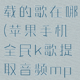 全民k歌下载的歌在哪(苹果手机全民k歌提取音频mp3)