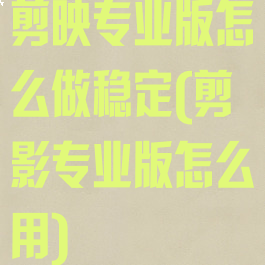 剪映专业版怎么做稳定(剪影专业版怎么用)