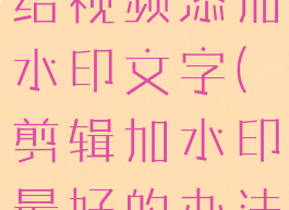 剪辑师怎么给视频添加水印文字(剪辑加水印最好的办法)