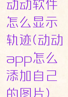 动动软件怎么显示轨迹(动动app怎么添加自己的图片)