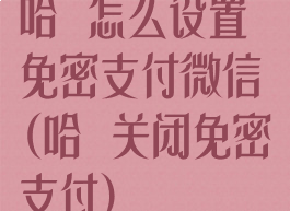 哈啰怎么设置免密支付微信(哈啰关闭免密支付)