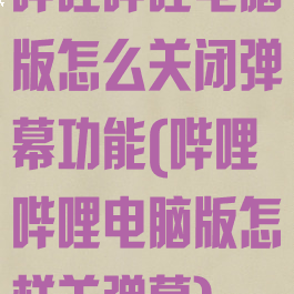 哔哩哔哩电脑版怎么关闭弹幕功能(哔哩哔哩电脑版怎样关弹幕)