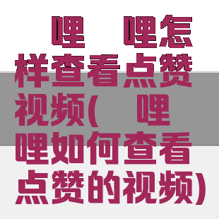 哔哩哔哩怎样查看点赞视频(哔哩哔哩如何查看点赞的视频)