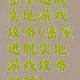 密室逃脱实地游戏攻略(密室逃脱实地游戏攻略视频)