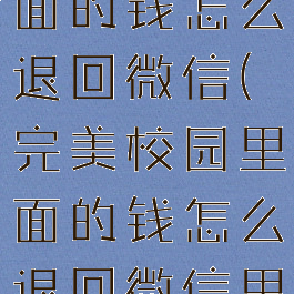 完美校园里面的钱怎么退回微信(完美校园里面的钱怎么退回微信里)