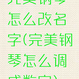 完美钢琴怎么改名字(完美钢琴怎么调成数字)