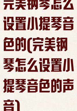 完美钢琴怎么设置小提琴音色的(完美钢琴怎么设置小提琴音色的声音)