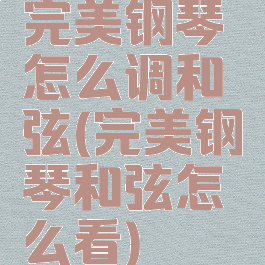 完美钢琴怎么调和弦(完美钢琴和弦怎么看)