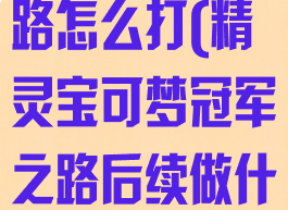 宝可梦冠军之路怎么打(精灵宝可梦冠军之路后续做什么)