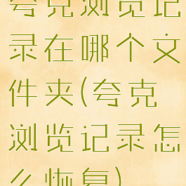 夸克浏览记录在哪个文件夹(夸克浏览记录怎么恢复)