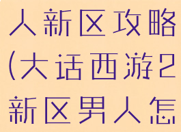 大话手游男人新区攻略(大话西游2新区男人怎么玩)