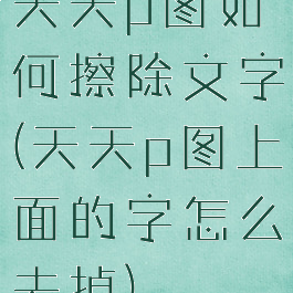 天天p图如何擦除文字(天天p图上面的字怎么去掉)