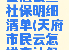 天府市民云怎么查社保明细清单(天府市民云怎样查社保明细)