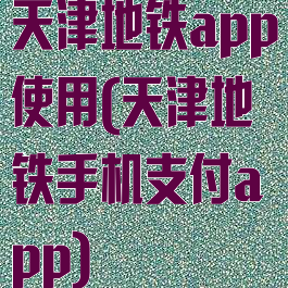 天津地铁app使用(天津地铁手机支付app)