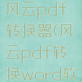 如何使用风云pdf转换器(风云pdf转换word软件)