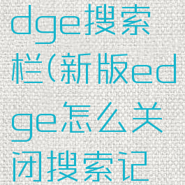 如何关闭edge搜索栏(新版edge怎么关闭搜索记录)