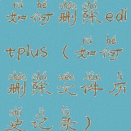 如何删除editplus(如何删除文件历史记录)