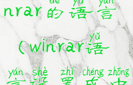 如何调整winrar的语言(winrar语言设置成中文)