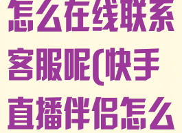 快手直播伴侣怎么在线联系客服呢(快手直播伴侣怎么接取任务)