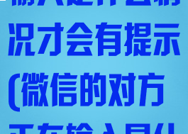 微信对方正在输入是什么情况才会有提示(微信的对方正在输入是什么情况下)