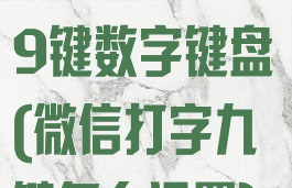 微信如何设置9键数字键盘(微信打字九键怎么设置)