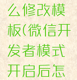 微信开发者工具怎么修改模板(微信开发者模式开启后怎么编辑菜单)