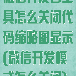 微信开发者工具怎么关闭代码缩略图显示(微信开发模式怎么关闭)