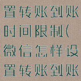 微信怎么设置转账到账时间限制(微信怎样设置转账到账时间限制)