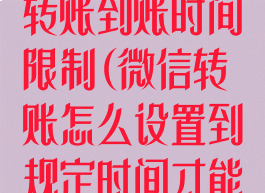 微信怎么设置转账到账时间限制(微信转账怎么设置到规定时间才能收)