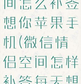 微信情侣空间怎么补签想你苹果手机(微信情侣空间怎样补签每天想你)