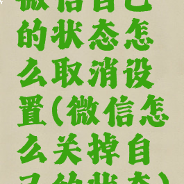 微信自己的状态怎么取消设置(微信怎么关掉自己的状态)