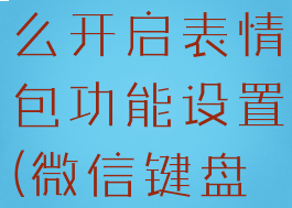 微信键盘怎么开启表情包功能设置(微信键盘怎么弄)