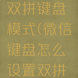 微信键盘怎么设置双拼键盘模式(微信键盘怎么设置双拼键盘模式切换)