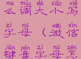 微信键盘怎么调大小写字母(微信键盘字母怎么能变大)