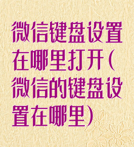 微信键盘设置在哪里打开(微信的键盘设置在哪里)