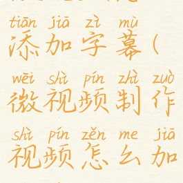 微视频怎么添加字幕(微视频制作视频怎么加文字)