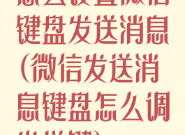 怎么设置微信键盘发送消息(微信发送消息键盘怎么调发送键)