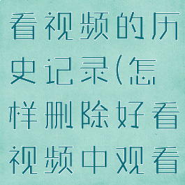 怎样删除好看视频的历史记录(怎样删除好看视频中观看历史)