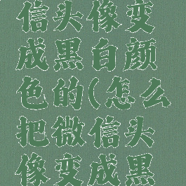 怎样把微信头像变成黑白颜色的(怎么把微信头像变成黑白的)