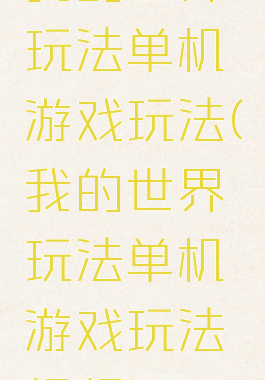 我的世界玩法单机游戏玩法(我的世界玩法单机游戏玩法视频)