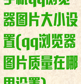 手机qq浏览器图片大小设置(qq浏览器图片质量在哪里设置)