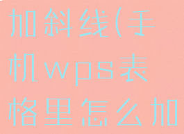 手机wps表格里怎么加斜线(手机wps表格里怎么加斜线和虚线)