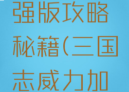 手游三国志威力加强版攻略秘籍(三国志威力加强版怎么玩)